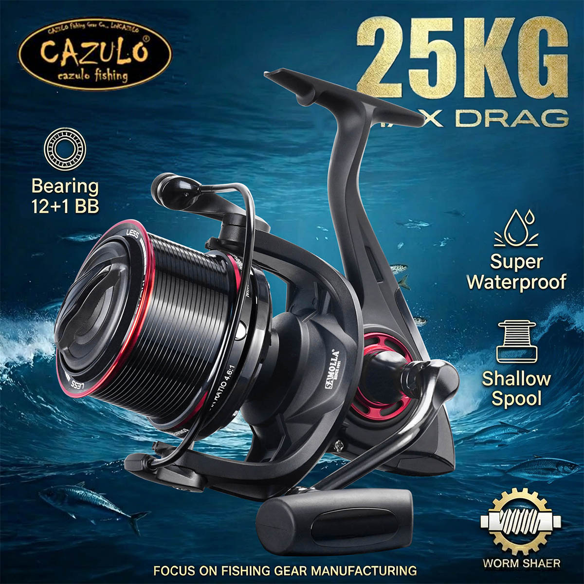 Daiwa Reel Bg - Carretilha de Pesca CAZULO Long Cast