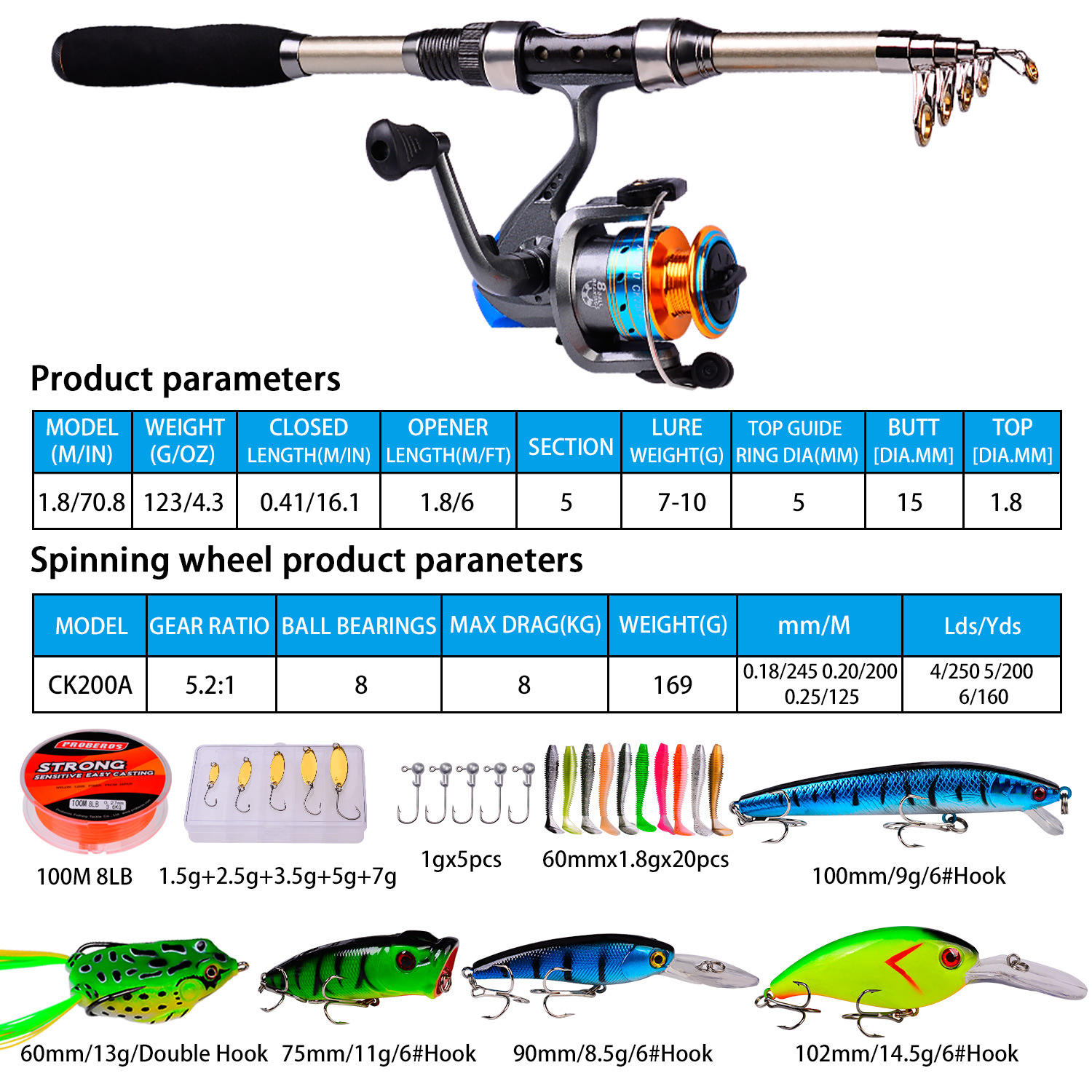 Conjunto de Vara e Carretilha  - Fishing Rod Telescopic avaliação e preço